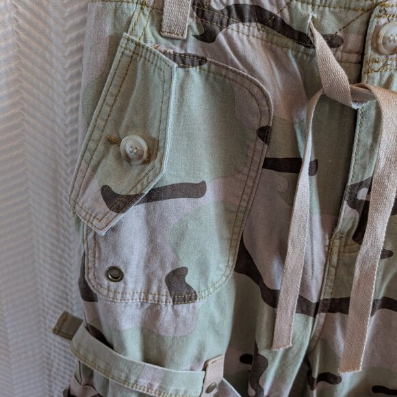SMFK WildWorld Paratrooper Pants Desert Camo Cargo Utility Streetwear Size Small - Picture 7 of 15